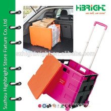 plastic foldable shopping trolley